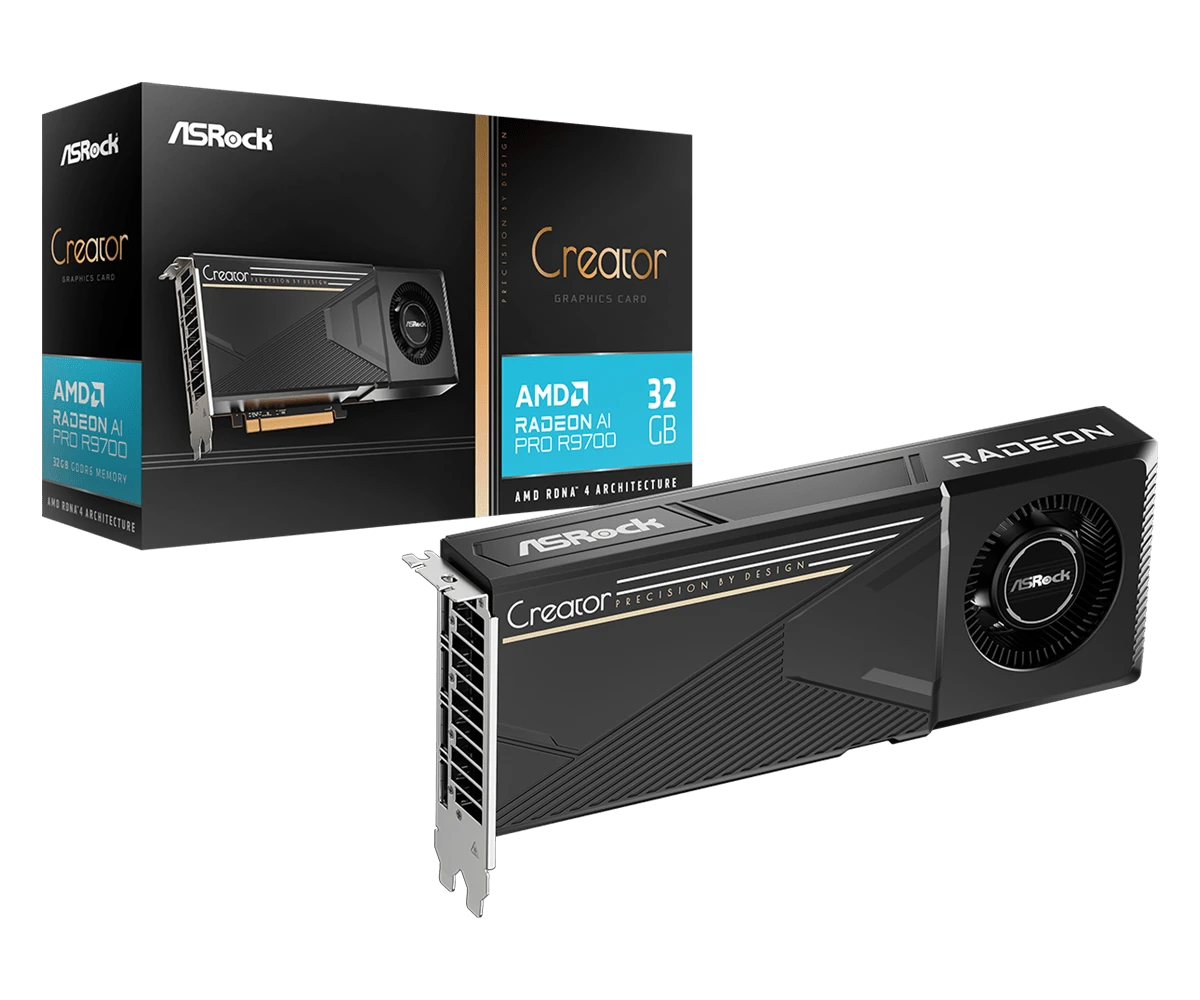 ASRock AMD Radeon AI PRO R9700 Creator 32GB